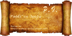 Padács Ipoly névjegykártya